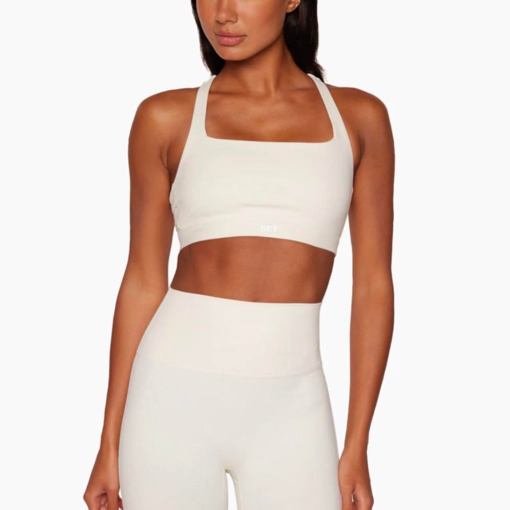 SET ACTIVE Luxform Racer Box Sportsbra in Blanc